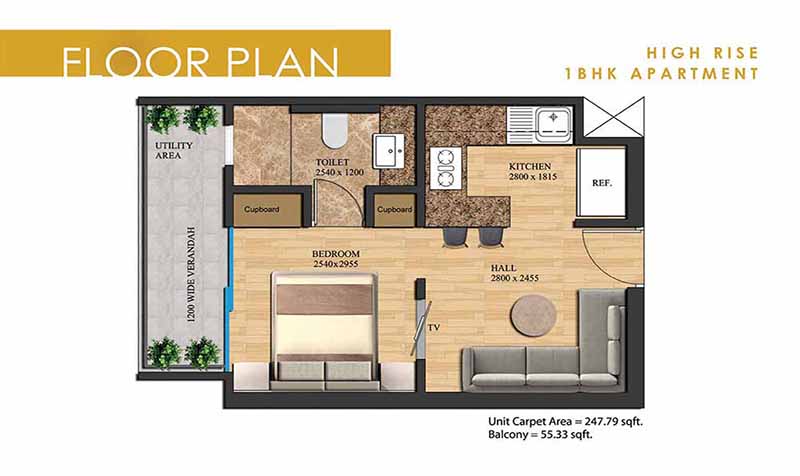 Nimbus The Palm Village 1BHK